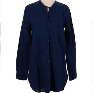NEW Free People Denim Button Down Tunic Shirt Small